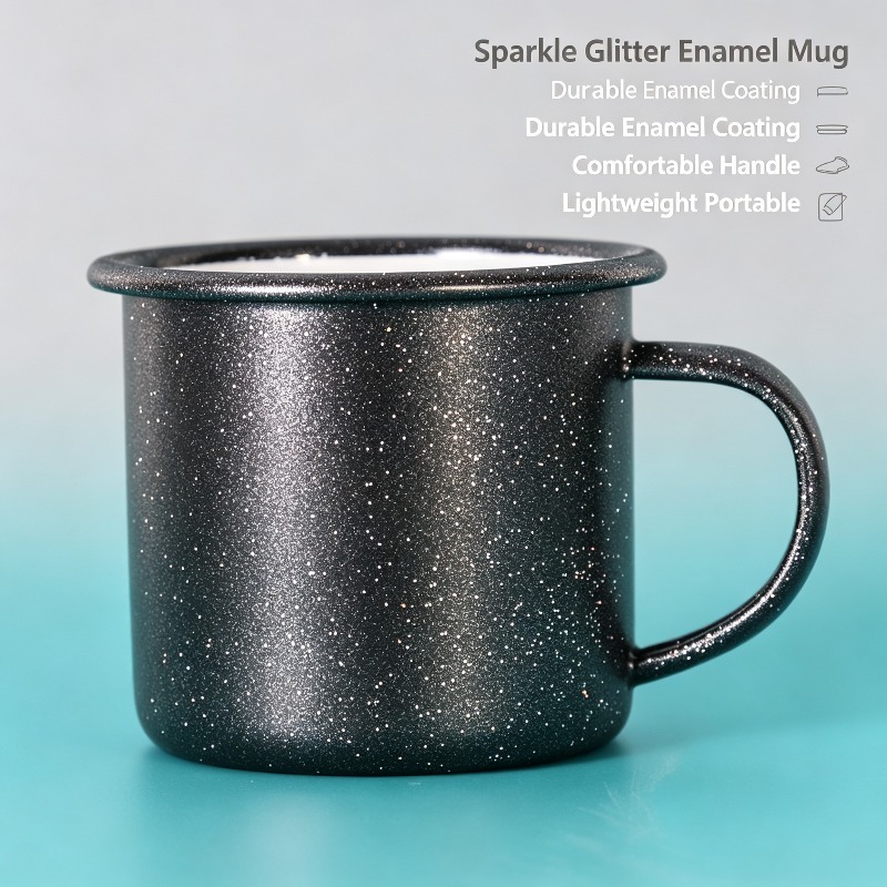 Vintage Coffee Equipment - Tasse en émail vintage avec motif