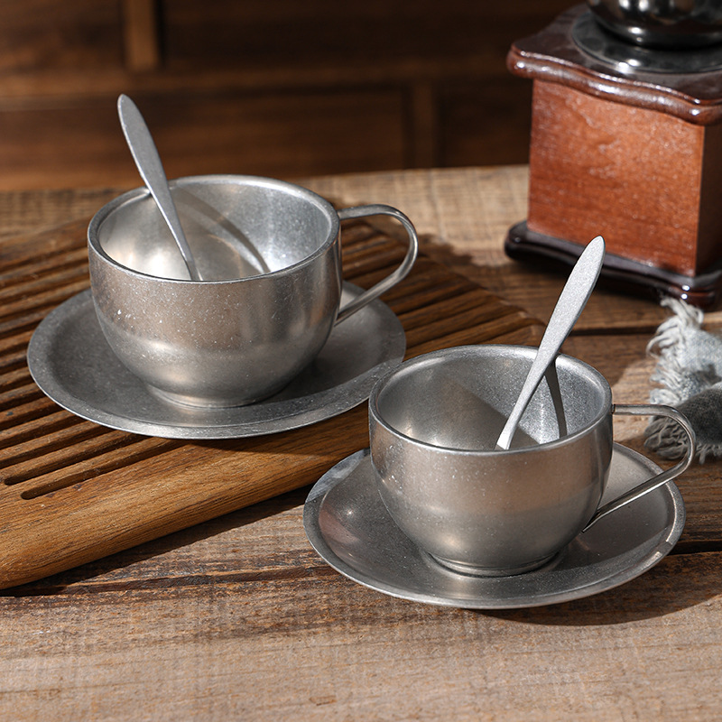 Vintage Coffee Equipment - Ensemble tasse et soucoupe style camping