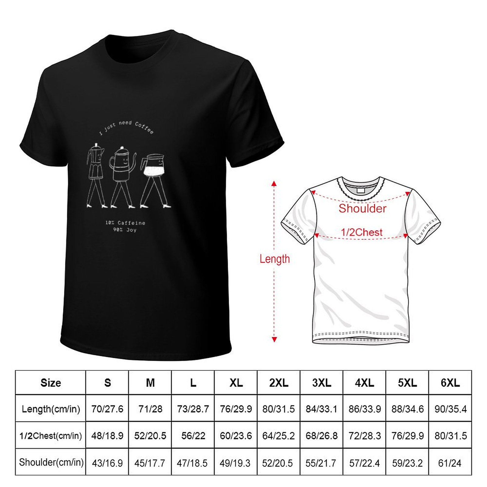 T-shirt « I Just Need Coffee » - Coffee Equipment Needed avis et prix